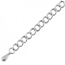 DQ metal extension chain with drop Antique silver